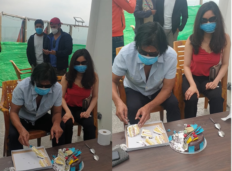 धरहरामा मजदुरसँग राजेश हमालले मनाए जन्मदिन