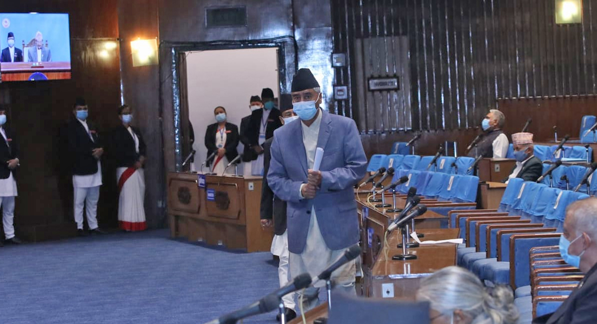 प्रधानमन्त्री देउवाले पाए विश्वासको मत, पक्षमा १ सय ६५ सांसद